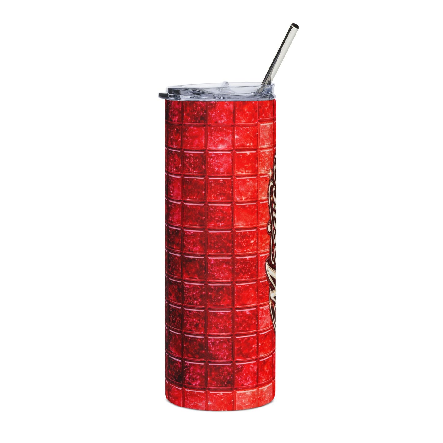 Custom Red Bubble Tile Mosaic Tumbler | 20oz Stainless Steel