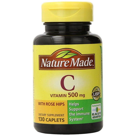 Nature Made Vitamin C 500 Mg Caplets With Rose Hips - 130ct