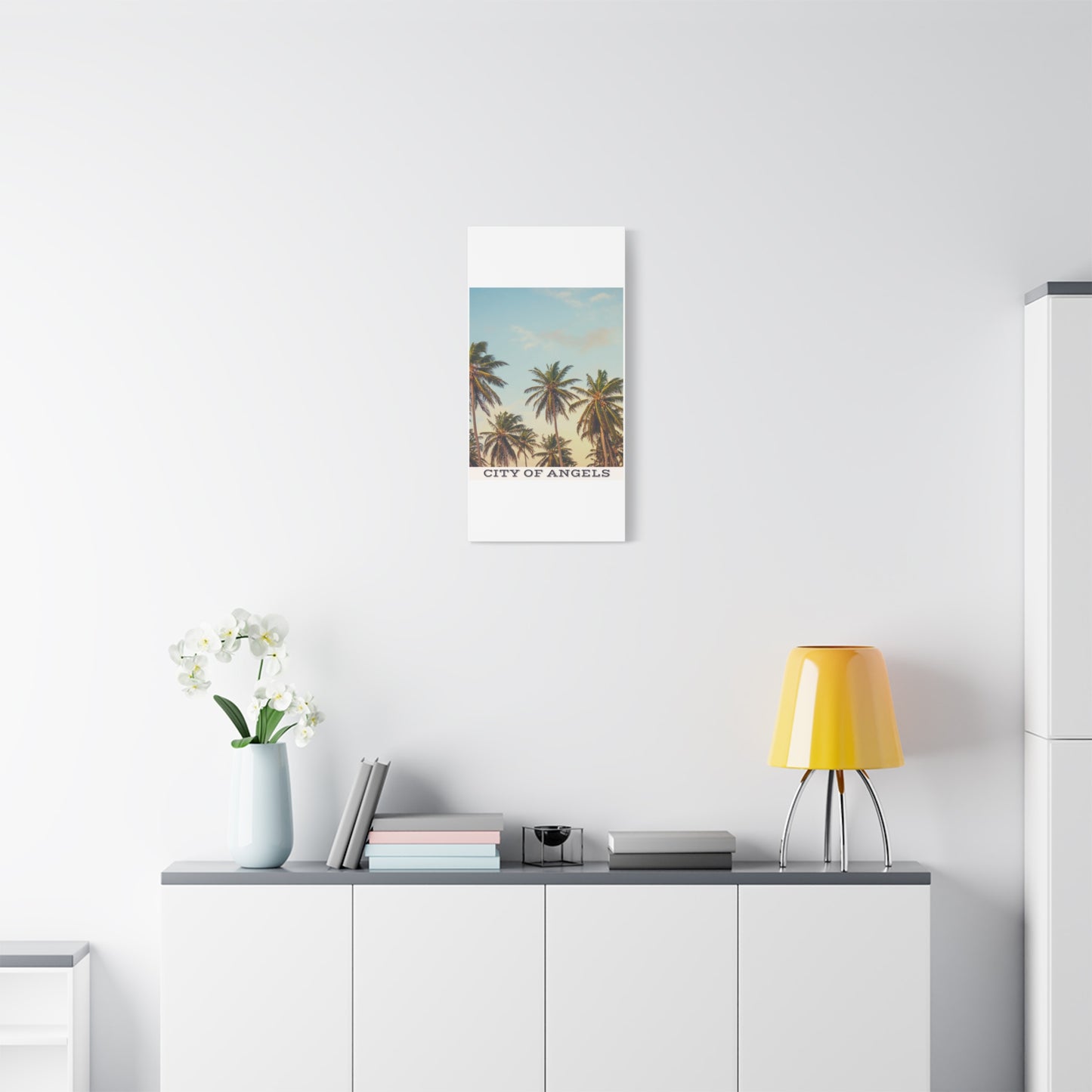 Tropical Palm Tree Canvas Print, City of Angeles Tropical Wall Art, Los Angeles Beach Decor, California Nature Photography, Home Decoration, Gift for Beach Lovers