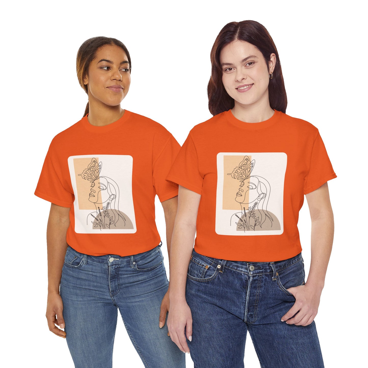Artistic Unisex Tee: Modern Line Drawing with Butterfly, Perfect for Casual Outings, Gift for Art Lovers, Spring Fashion, Eco-Friendly Wear