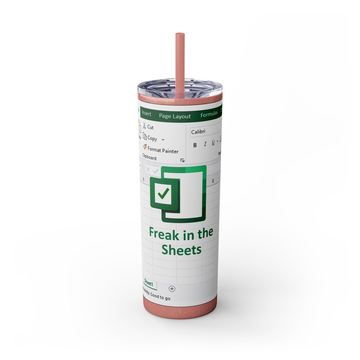 Freak in the Sheets Spreadsheet Themed Tumbler, 20oz Gift for Students, Accountants, Office Humor, Funny Drinkware