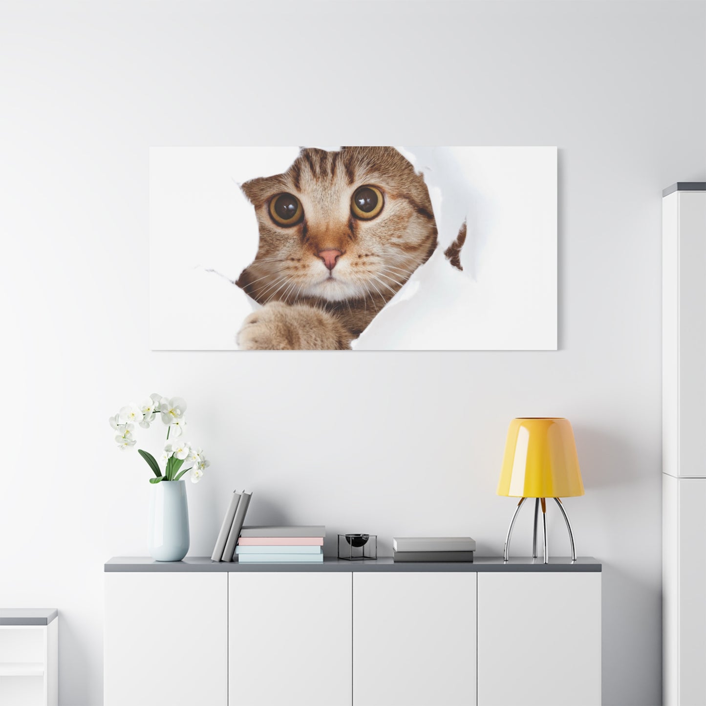 Whimsical Cat Canvas Art, Playful Decor for Cat Lovers, Home Wall Art, Pet-Themed Gift, Cute Cat Wall Art, Cat Lover's Decoration