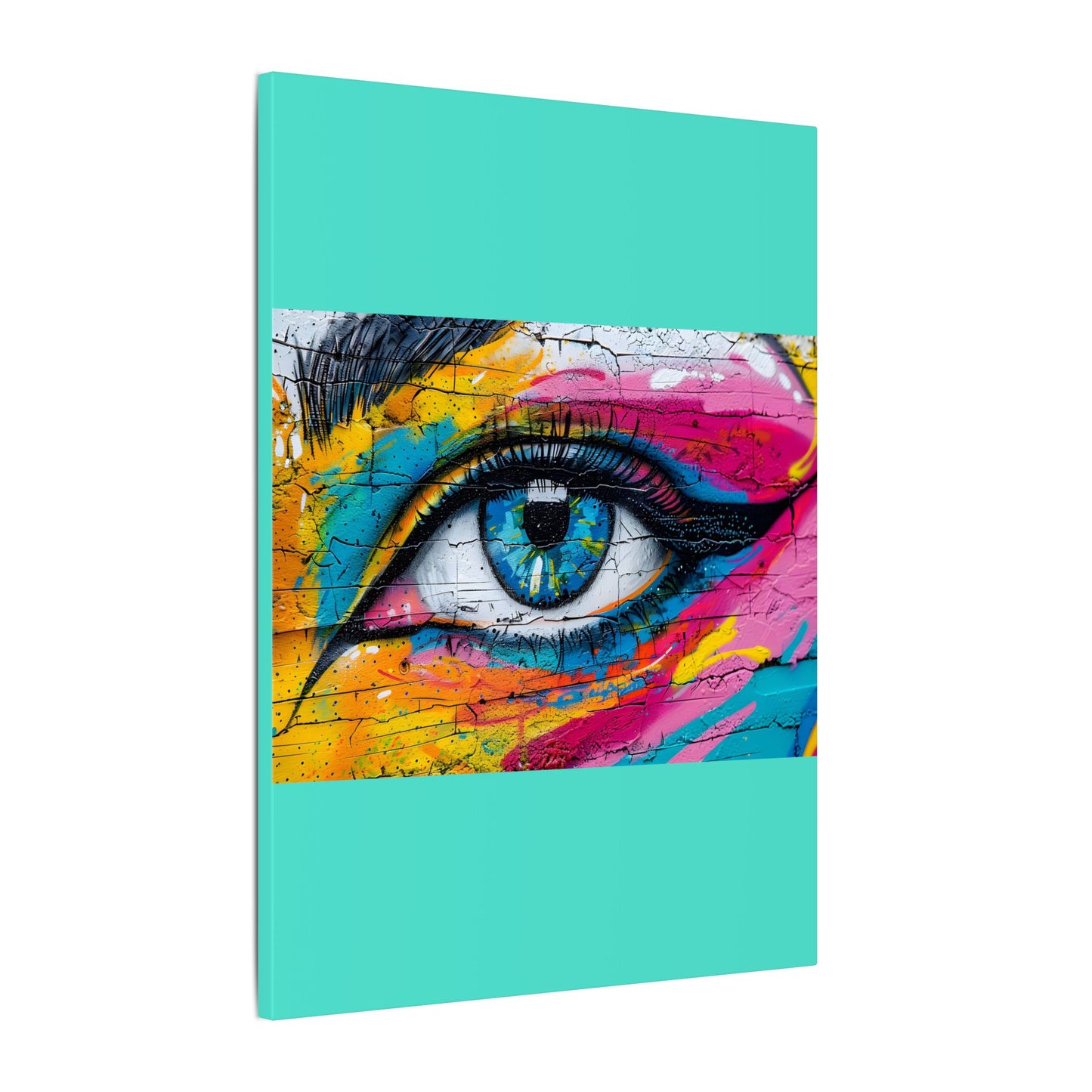Colorful Eye Street Art Matte Canvas Print