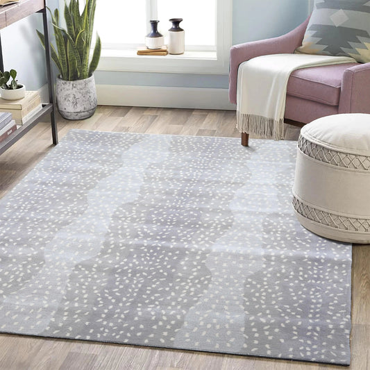 Multi Size Gray, Ivory Hand Tufted Handmade 100% Wool Animal Print Antelope Oriental Area Rug-0