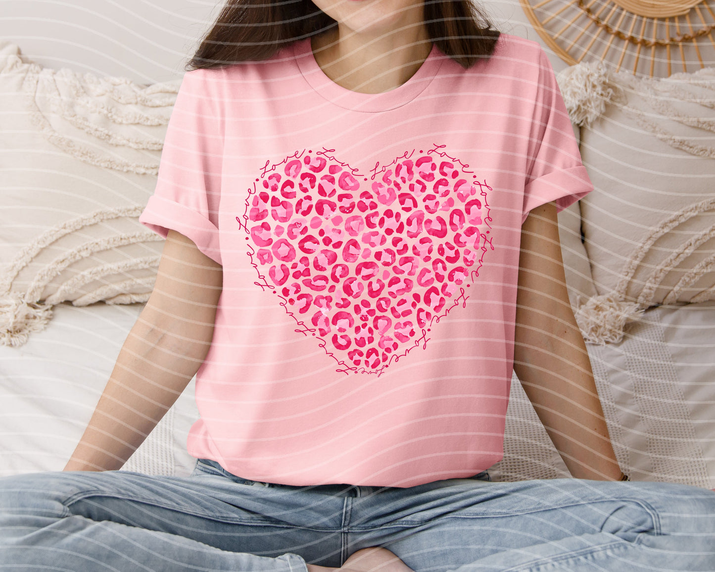 Love Leopard Heart Graphic Tee