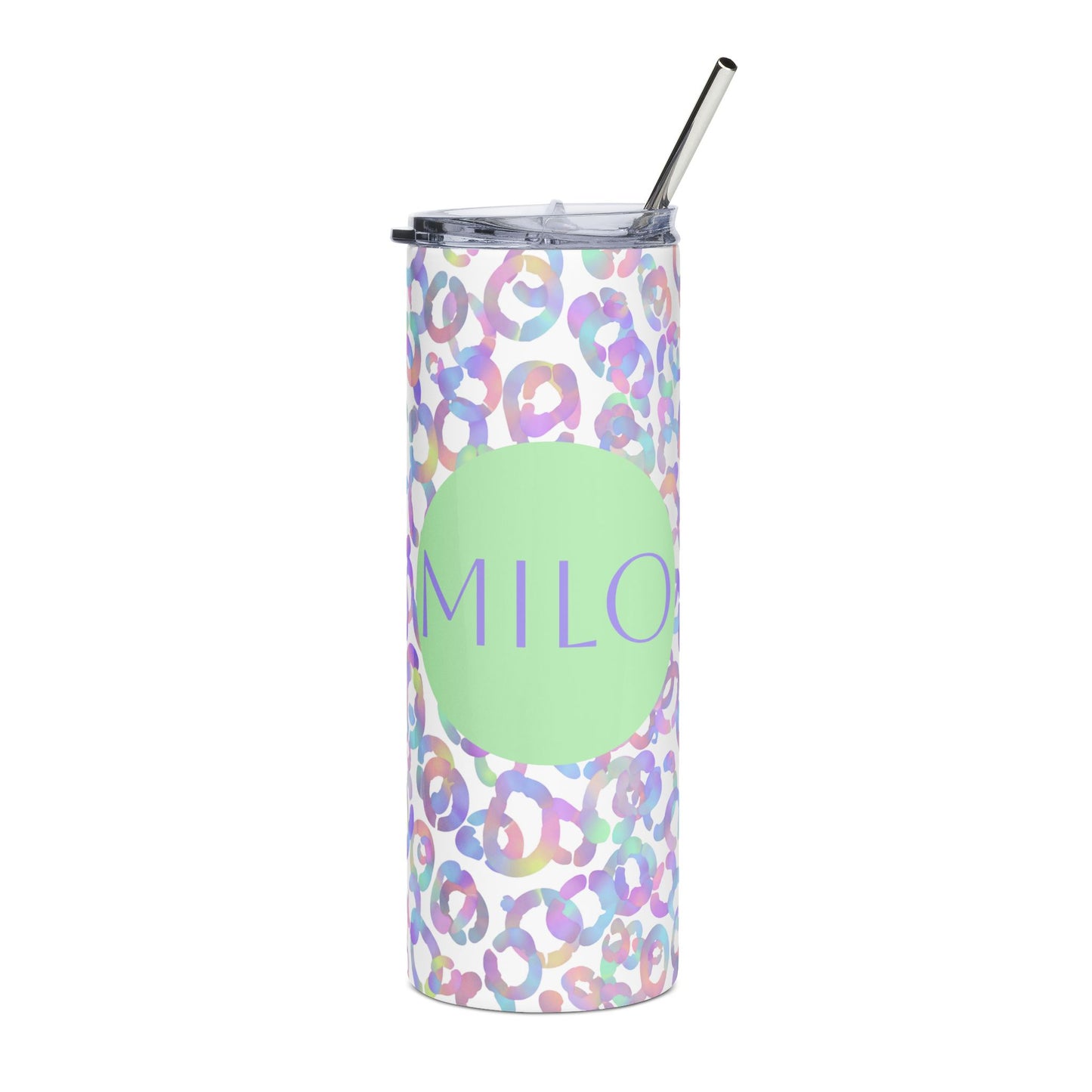 Custom Pastel Watercolor Stainless Steel Tumbler 20oz | Slim Travel Cup