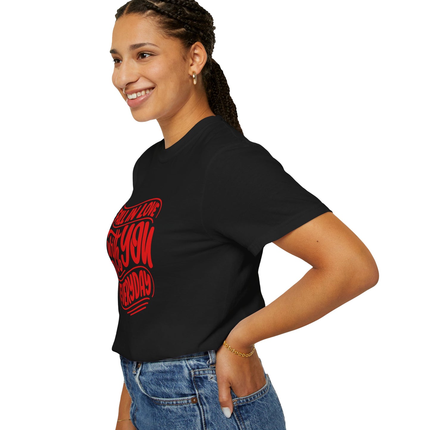 Fall in Love with YOU Quote T-shirt for Couples, Valentine's Day, Gifts for Him/Her, Casual Everyday Wear, Comfortable Unisex Tee