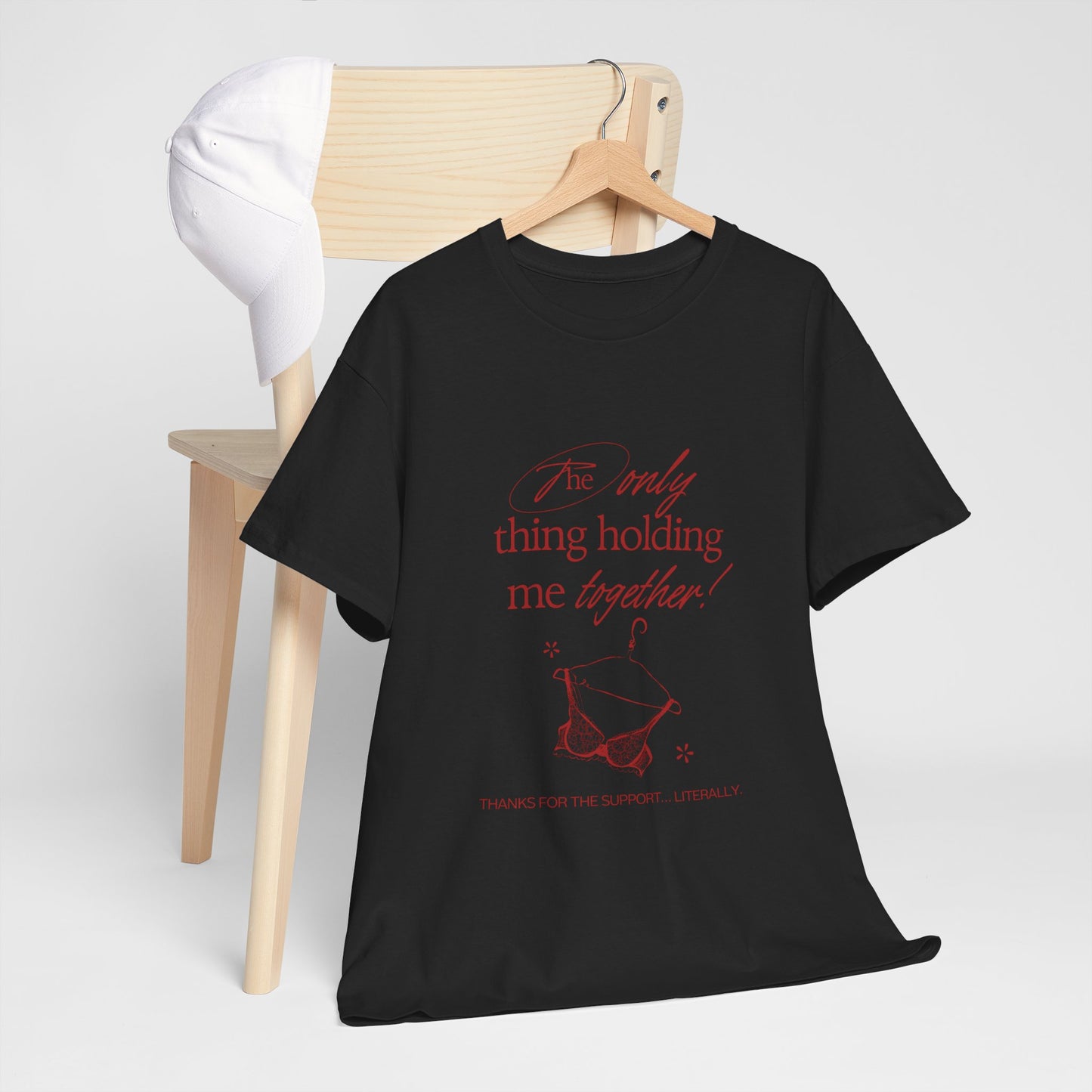 "Holding It Together" Unisex Heavy Cotton Tee: Funny Gift for Friends, Family, Self-Care, Casual Wear, Humor Shirts, Gift for Her
