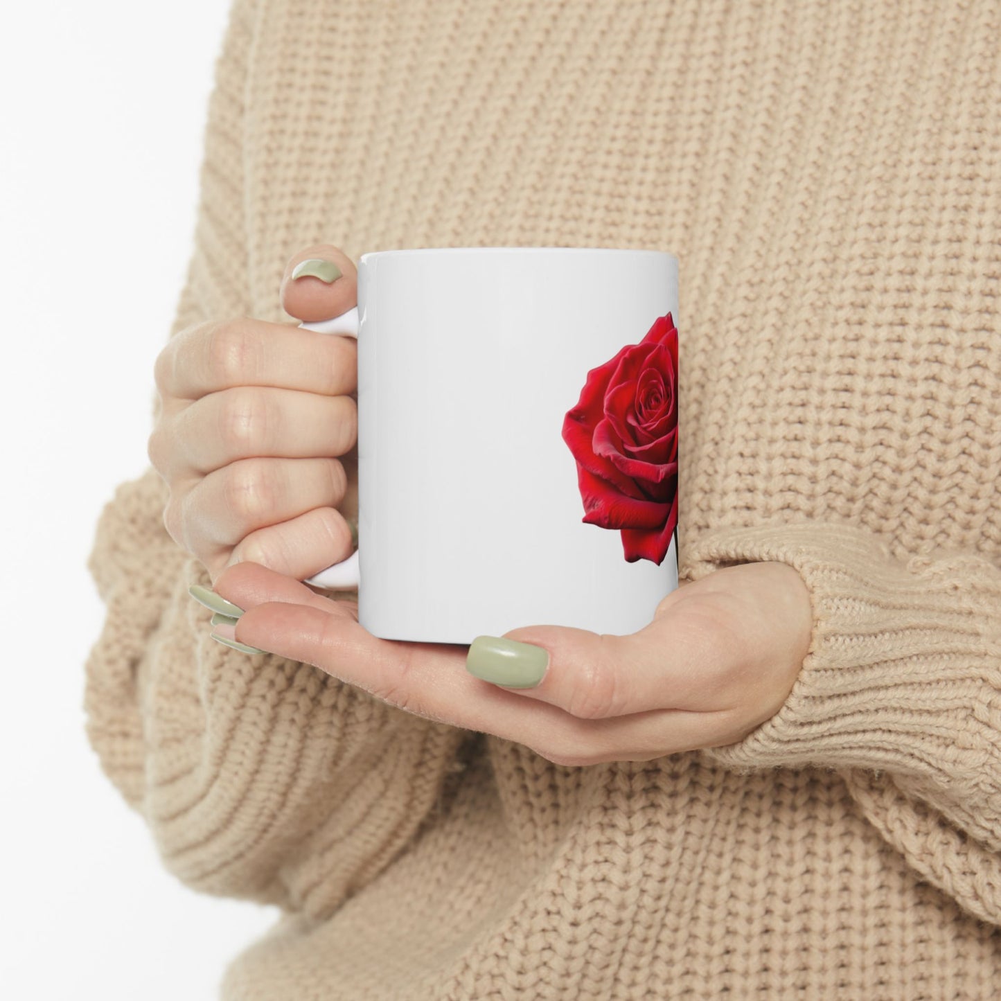 Elegant Red Rose Ceramic Mug - Perfect Gift for Floral Lovers, Coffee or Tea Drinkers, Home Decor, Valentine’s Day, Mother’s Day