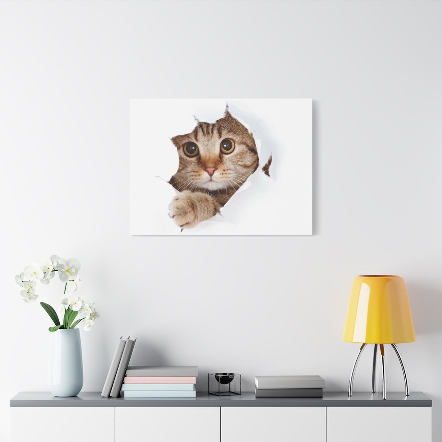 Whimsical Cat Canvas Art, Playful Decor for Cat Lovers, Home Wall Art, Pet-Themed Gift, Cute Cat Wall Art, Cat Lover's Decoration