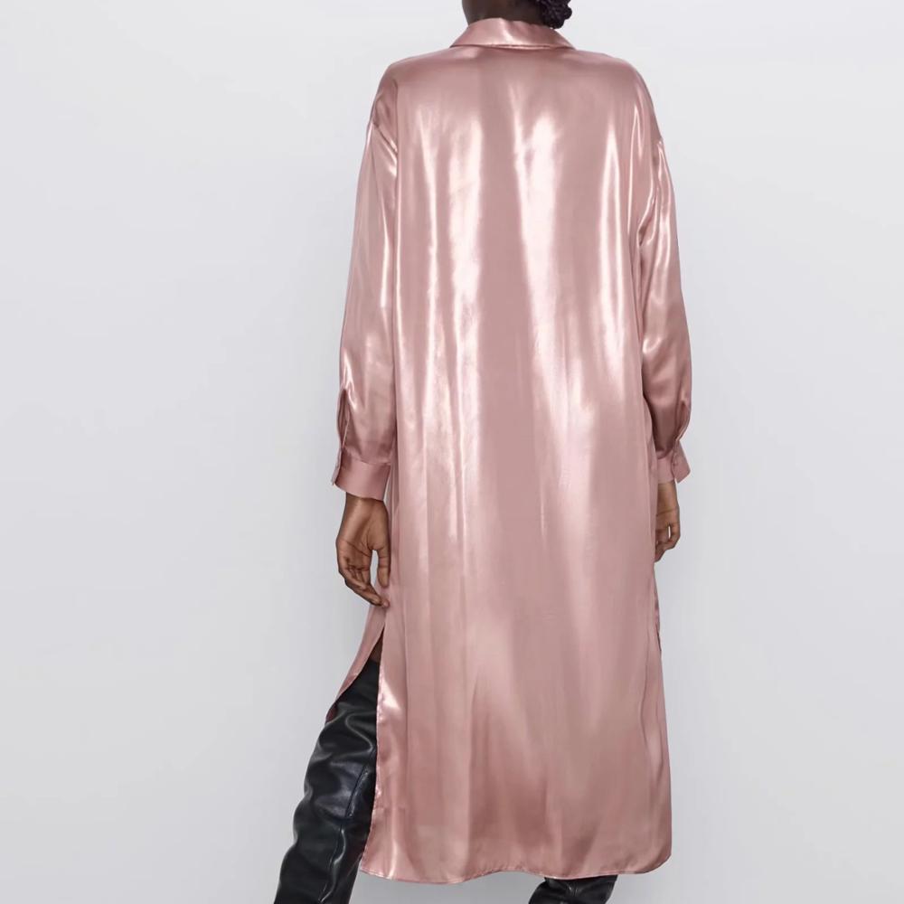 Metallic shirt dress