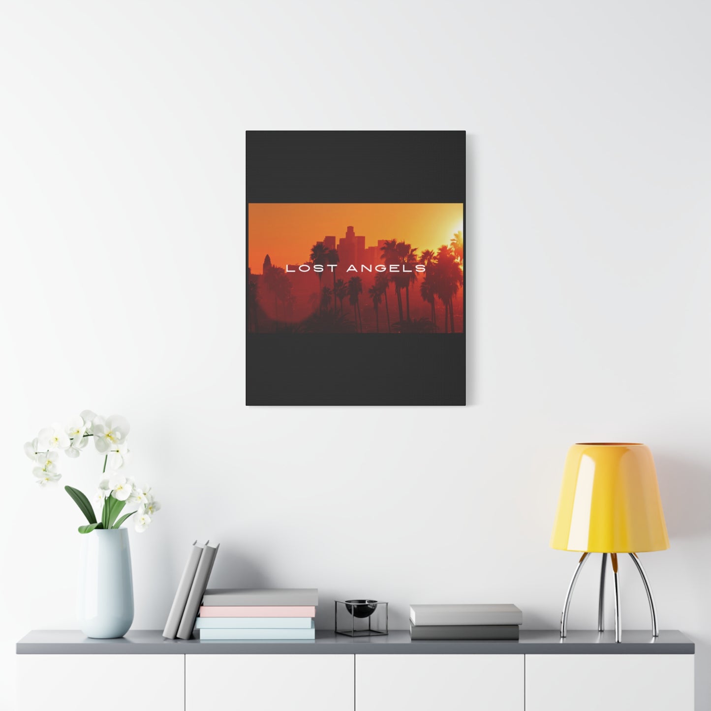 Lost Angels Wall Art Canvas | Sunset Cityscape Print, Home Decor, Gift for Art Lovers, Modern Living Room, California Vibe