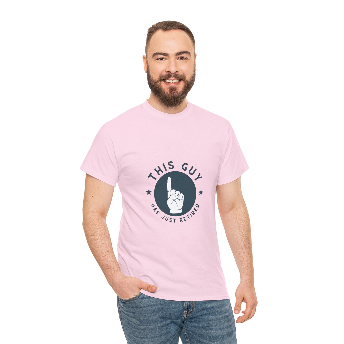 This Guy Has Just Retired Retirement Celebration Unisex Heavy Cotton Tee | Funny Gift for Retirees, Casual Wear, Retirement Party, Humor Shirt, Comfy Gift Idea