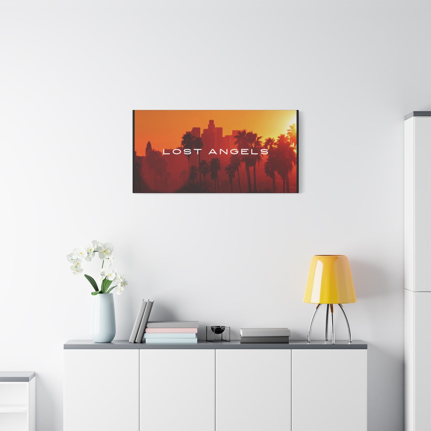 Lost Angels Wall Art Canvas | Sunset Cityscape Print, Home Decor, Gift for Art Lovers, Modern Living Room, California Vibe