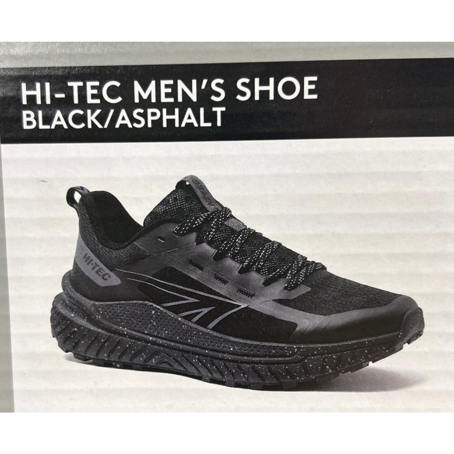 New In Box Hi-Tec Mens Size 12 Black Mesh Gray Speckled Lace Up Athletic Shoes