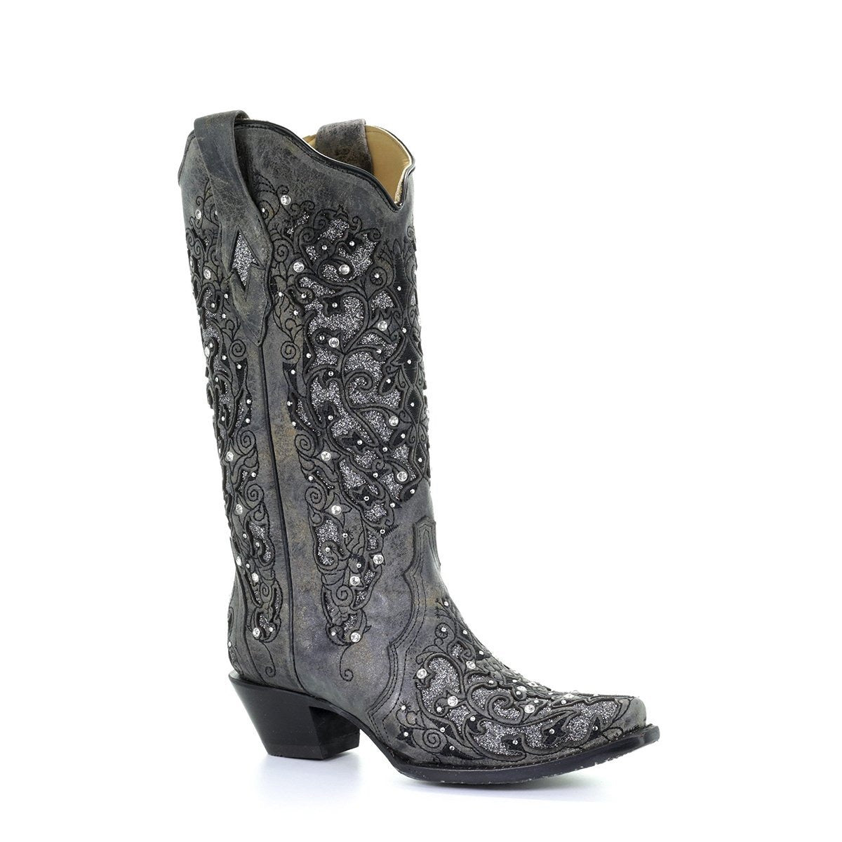 New European and American Retro Pointed Womens Shoes Embroidered Ethnic Style High Sleeve Solid Thick Heel Large Fashion Boots