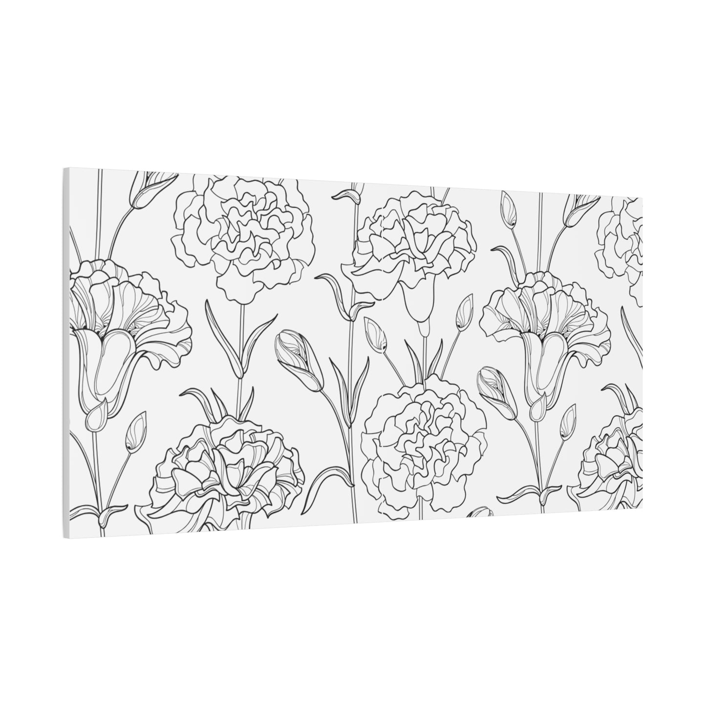 Floral Canvas Art, Stretched Wall Decor, Home Gift, Botanical Print, Modern Design, Matte Finish