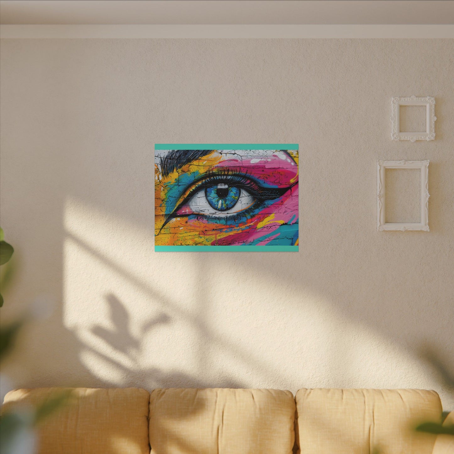 Colorful Eye Street Art Matte Canvas Print