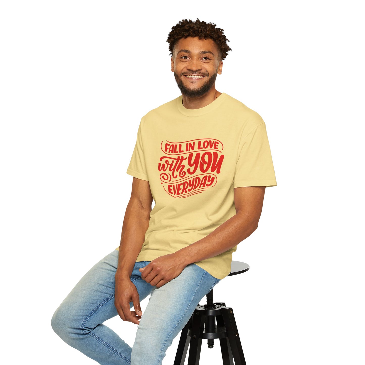 Fall in Love with YOU Quote T-shirt for Couples, Valentine's Day, Gifts for Him/Her, Casual Everyday Wear, Comfortable Unisex Tee