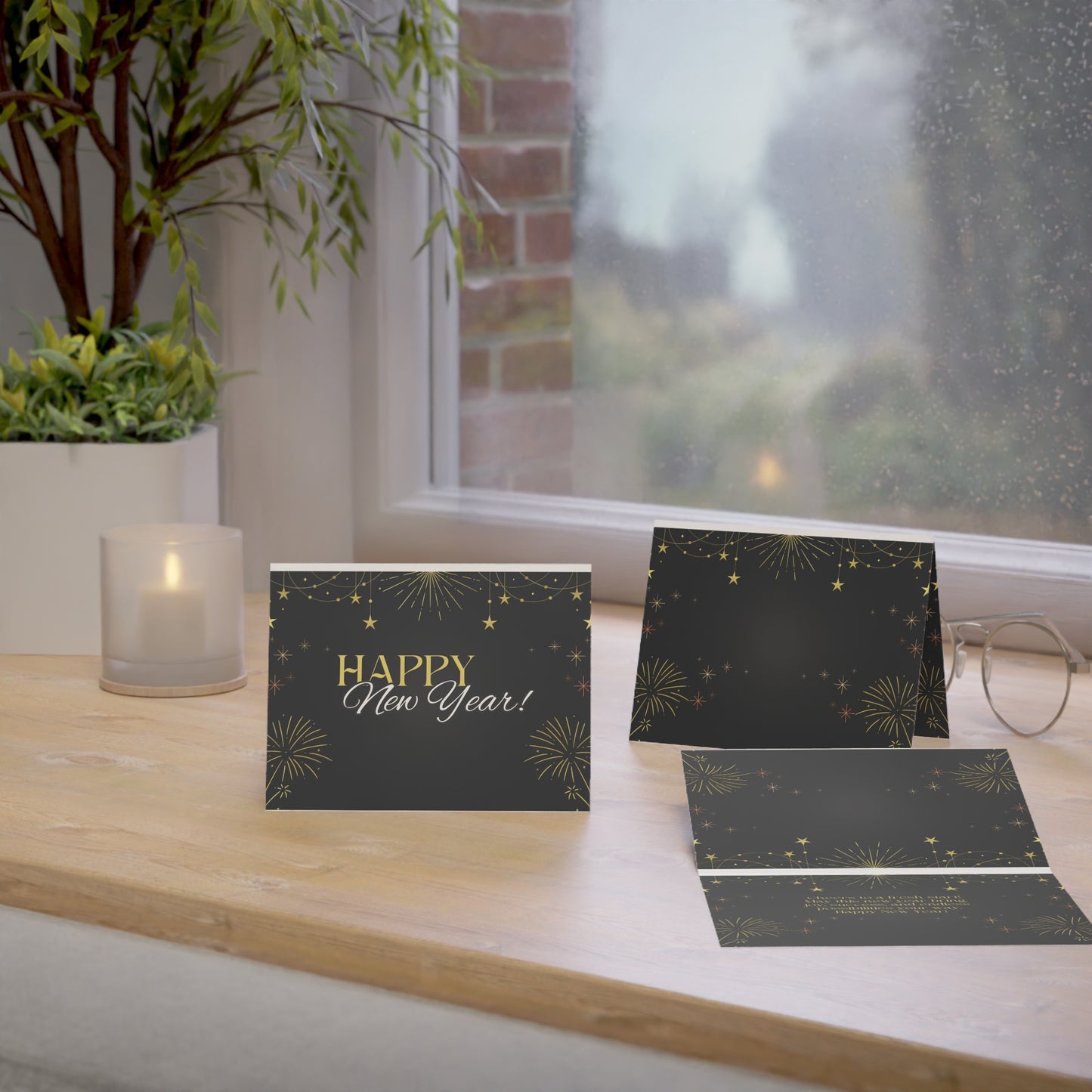 Stylish New Year Greeting Cards - Festive Holiday Stationery for Celebrations, Invitations, Gift Cards, and Special Occasions