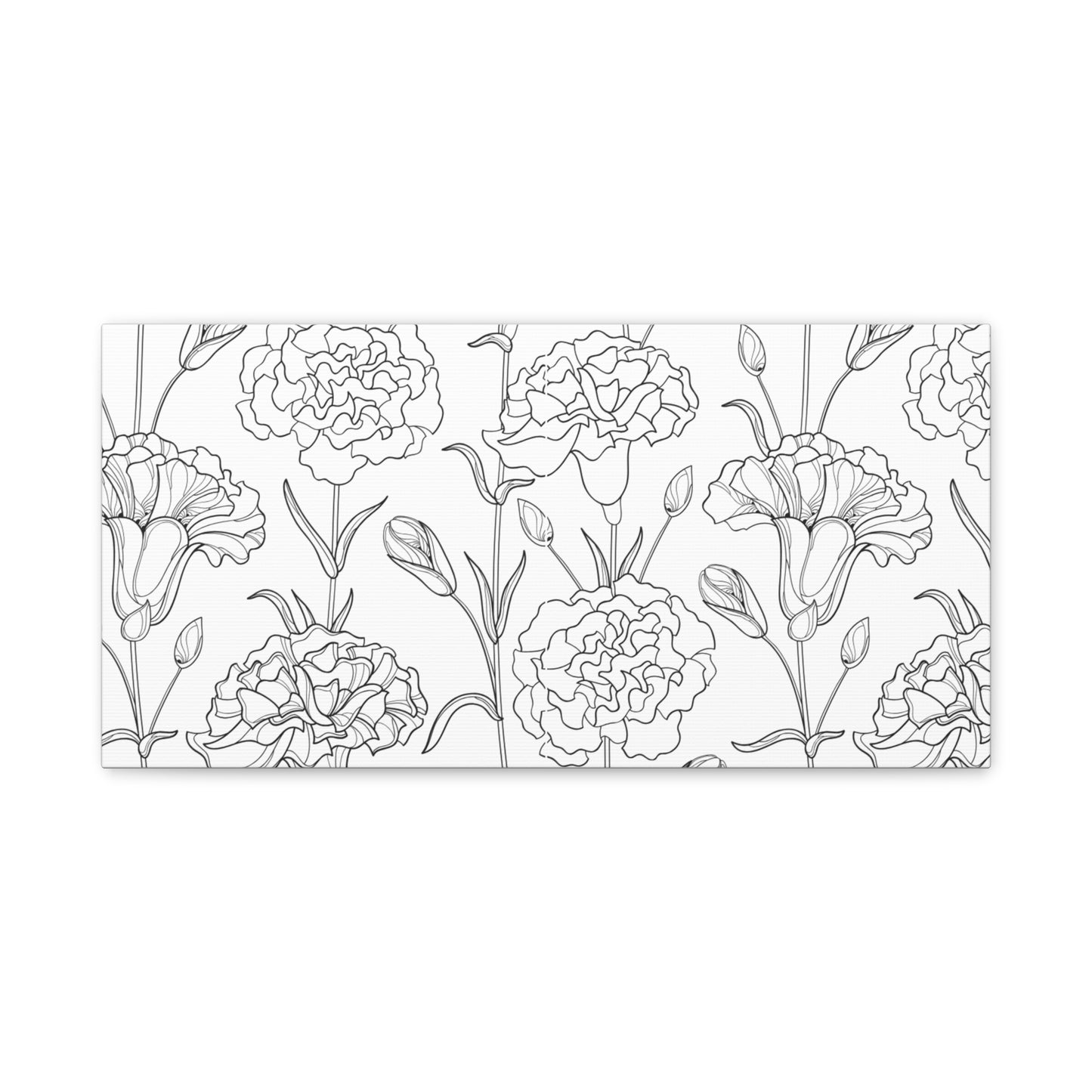 Floral Canvas Art, Stretched Wall Decor, Home Gift, Botanical Print, Modern Design, Matte Finish
