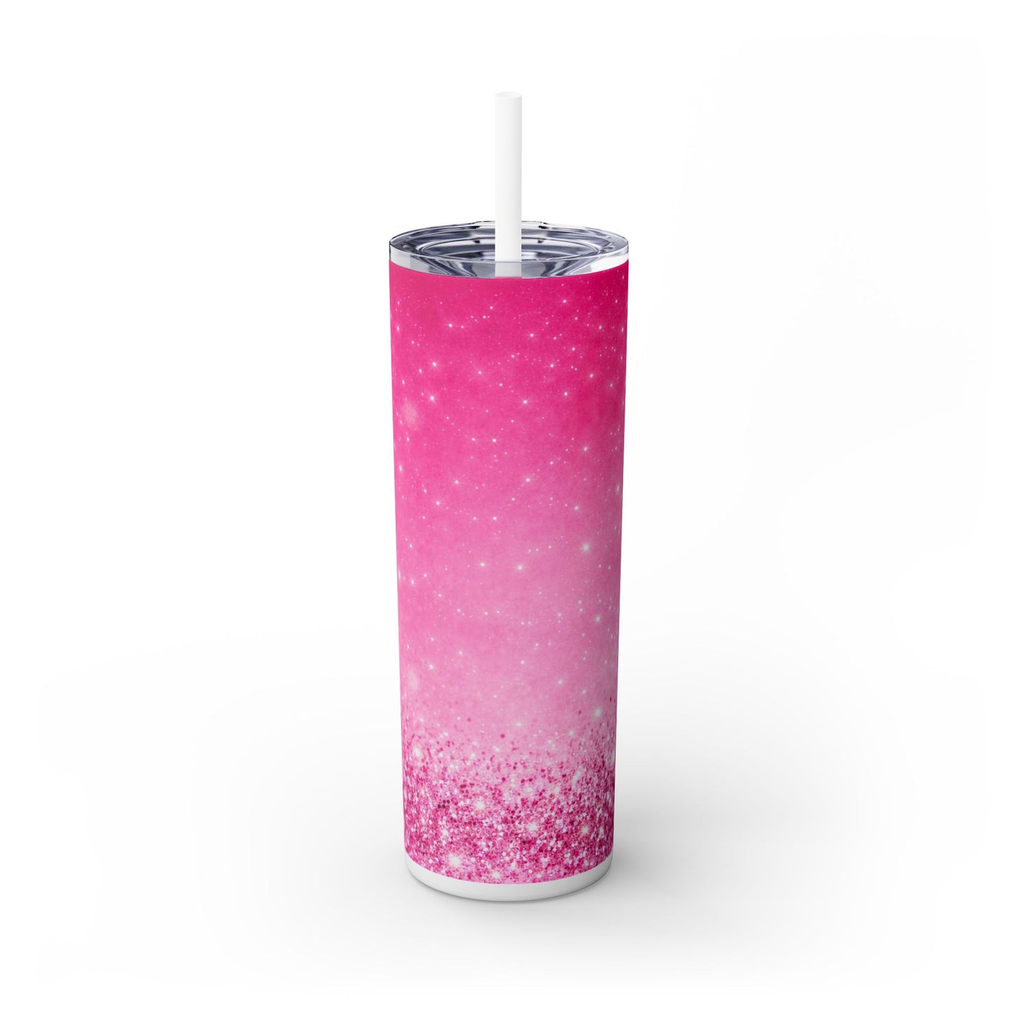 Pink Glitter Ombre Skinny Tumbler 20oz — Sparkle Straw Cup