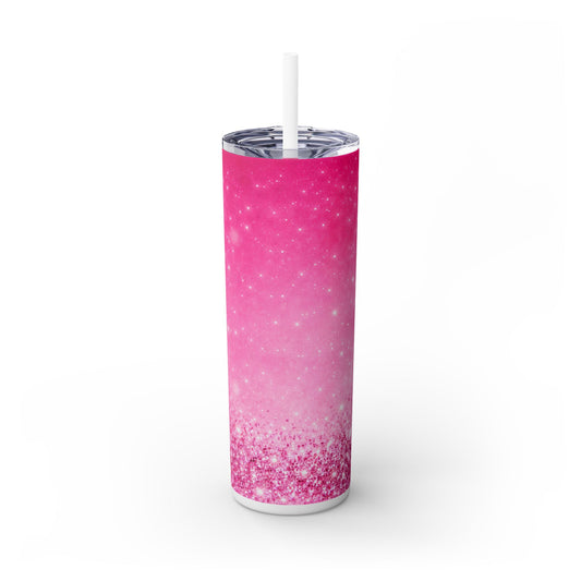 Pink Glitter Ombre Skinny Tumbler 20oz — Sparkle Straw Cup