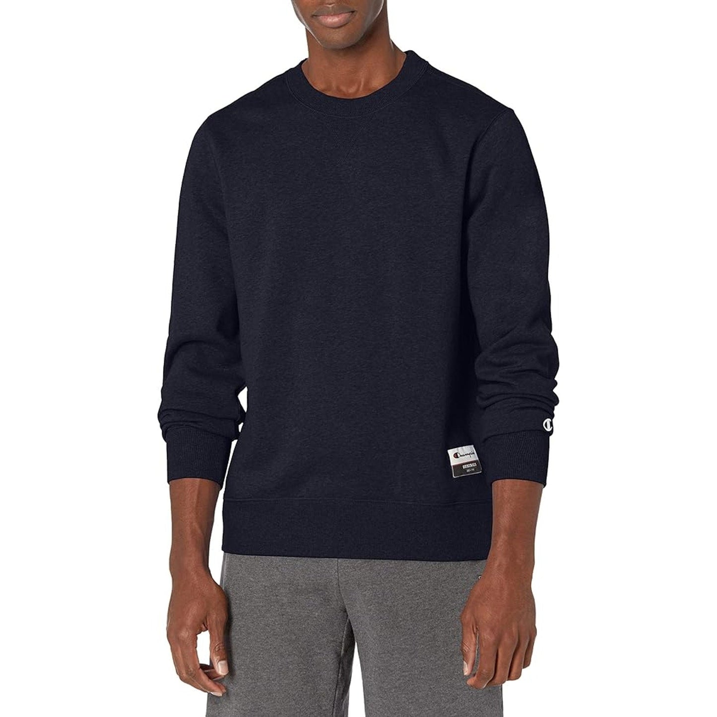 New Champion Unisex Medium Navy Pullover Sweatshirt w Bonus Plaid Flannel Hoodie