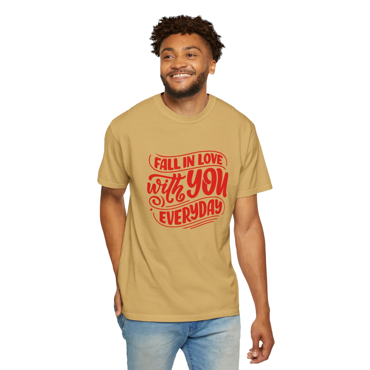Fall in Love with YOU Quote T-shirt for Couples, Valentine's Day, Gifts for Him/Her, Casual Everyday Wear, Comfortable Unisex Tee