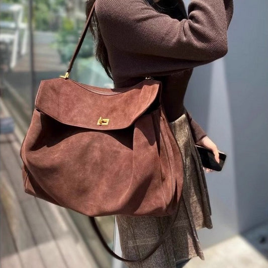 Çantë mat kamoshi vintage vjeshtë-dimër, çantë elegante Kelly me rrip të gjatë mbi sup për femra, çantë sqetullash me kapacitet të madh