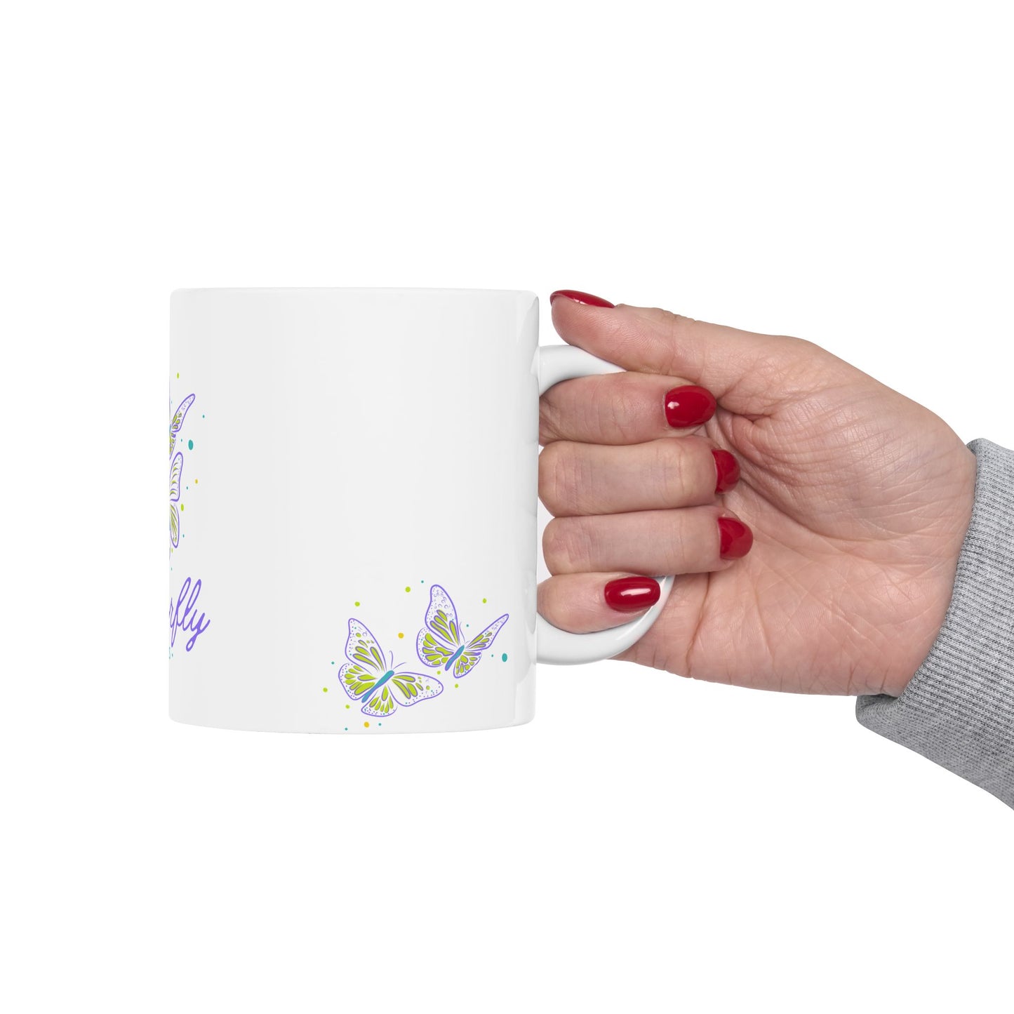 Butterfly Kisses Ceramic Mug | Butterfly Lover Gift, Cute Tea Cup, Nature Decor, Butterfly Enthusiast, Mother's Day Gift, Eco-Friendly