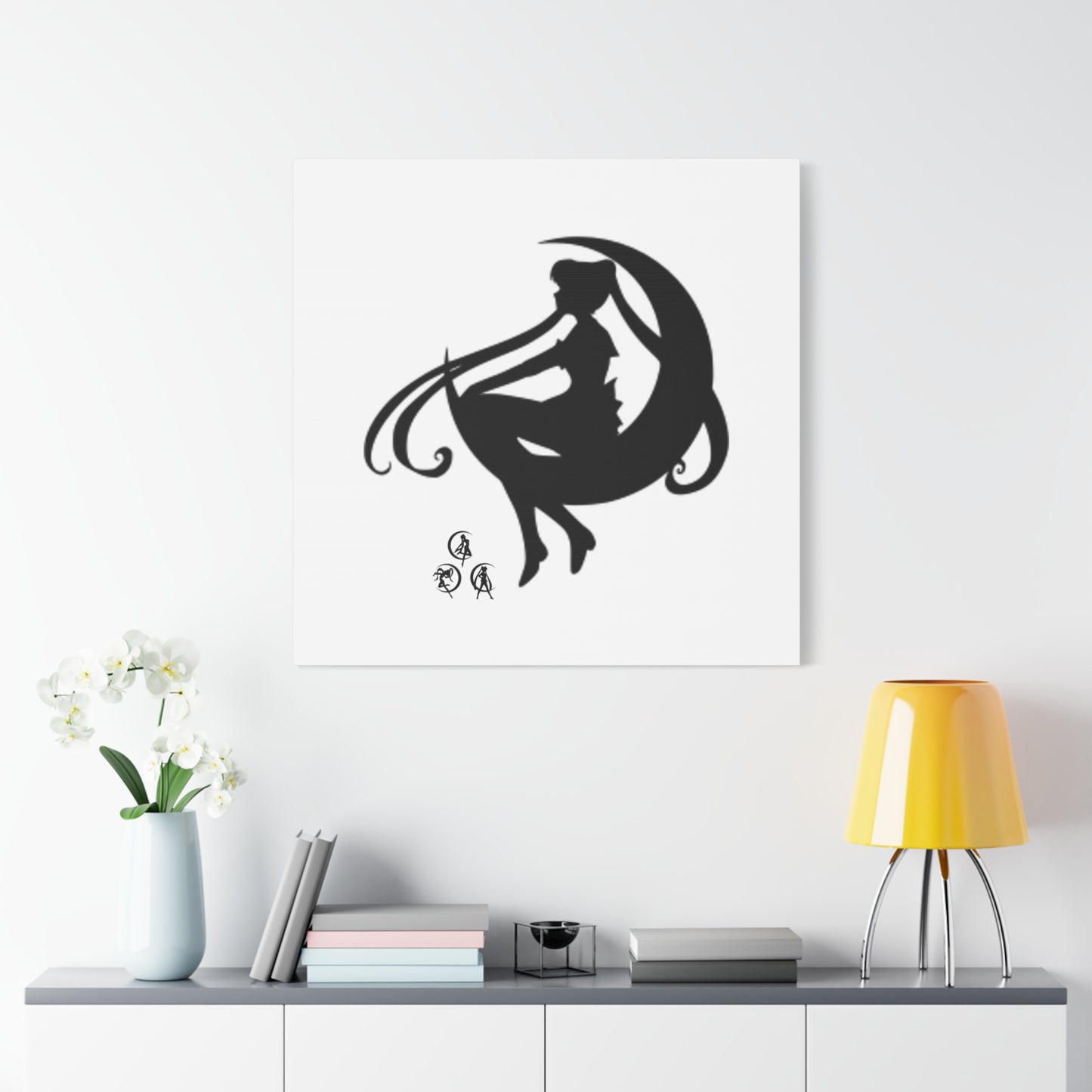 Moonlit Goddess Canvas Art, Modern Wall Decor, Fantasy Home Decor, Boho Aesthetic, Gift for Art Lovers