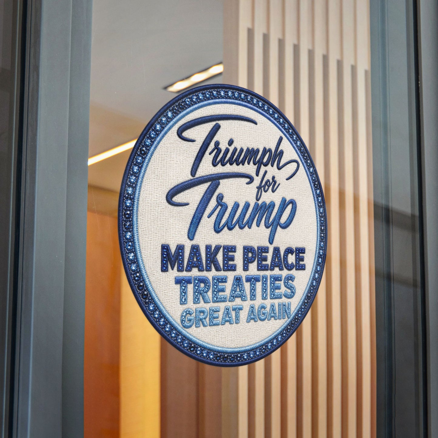 Die-Cut Sticker — "Triumph for Trump: Make Peace Treaties Great Again"