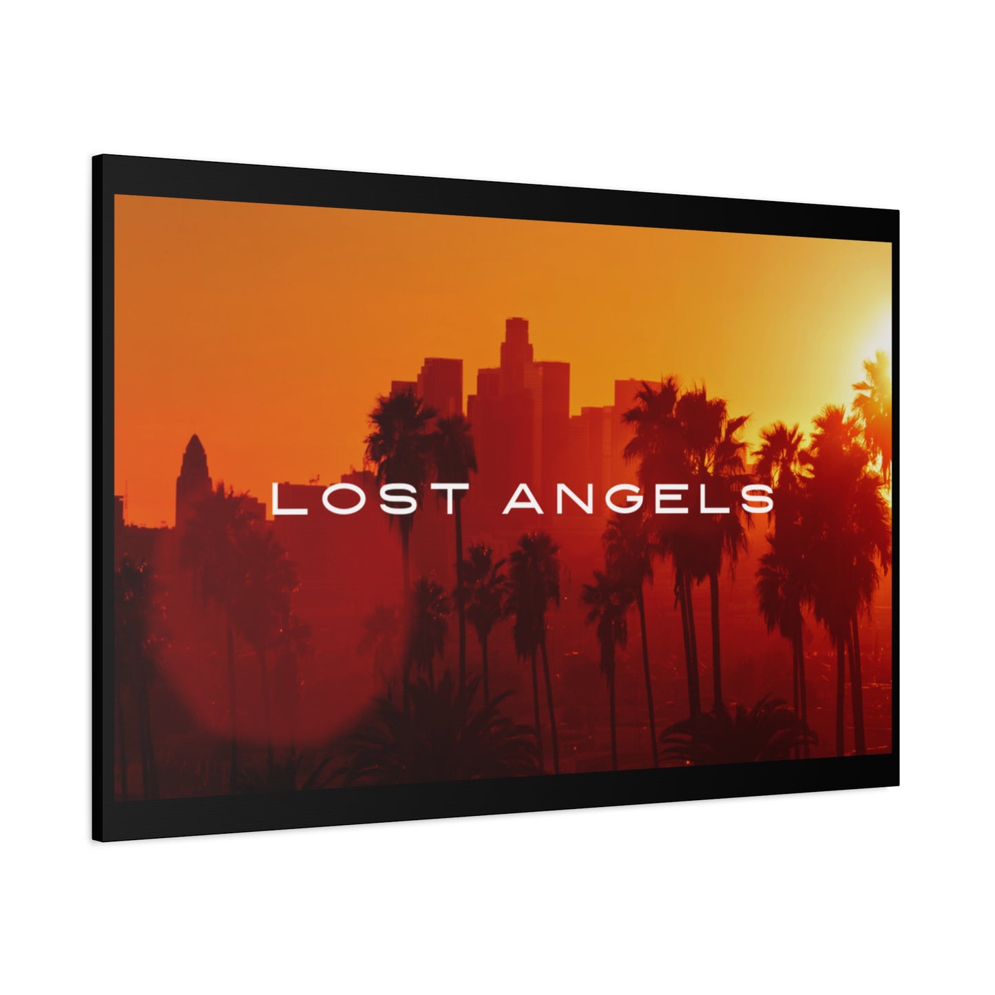 Lost Angels Wall Art Canvas | Sunset Cityscape Print, Home Decor, Gift for Art Lovers, Modern Living Room, California Vibe