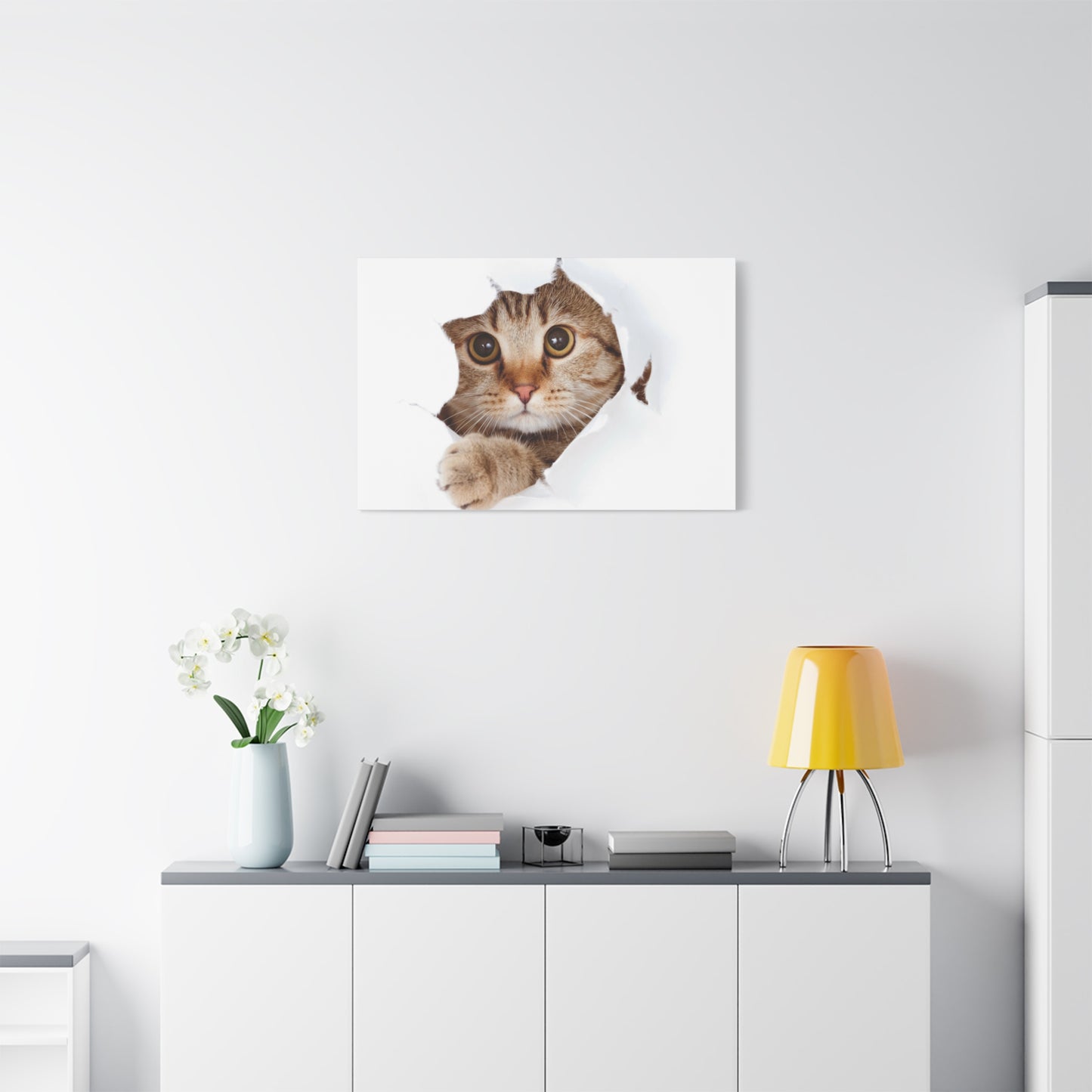 Whimsical Cat Canvas Art, Playful Decor for Cat Lovers, Home Wall Art, Pet-Themed Gift, Cute Cat Wall Art, Cat Lover's Decoration