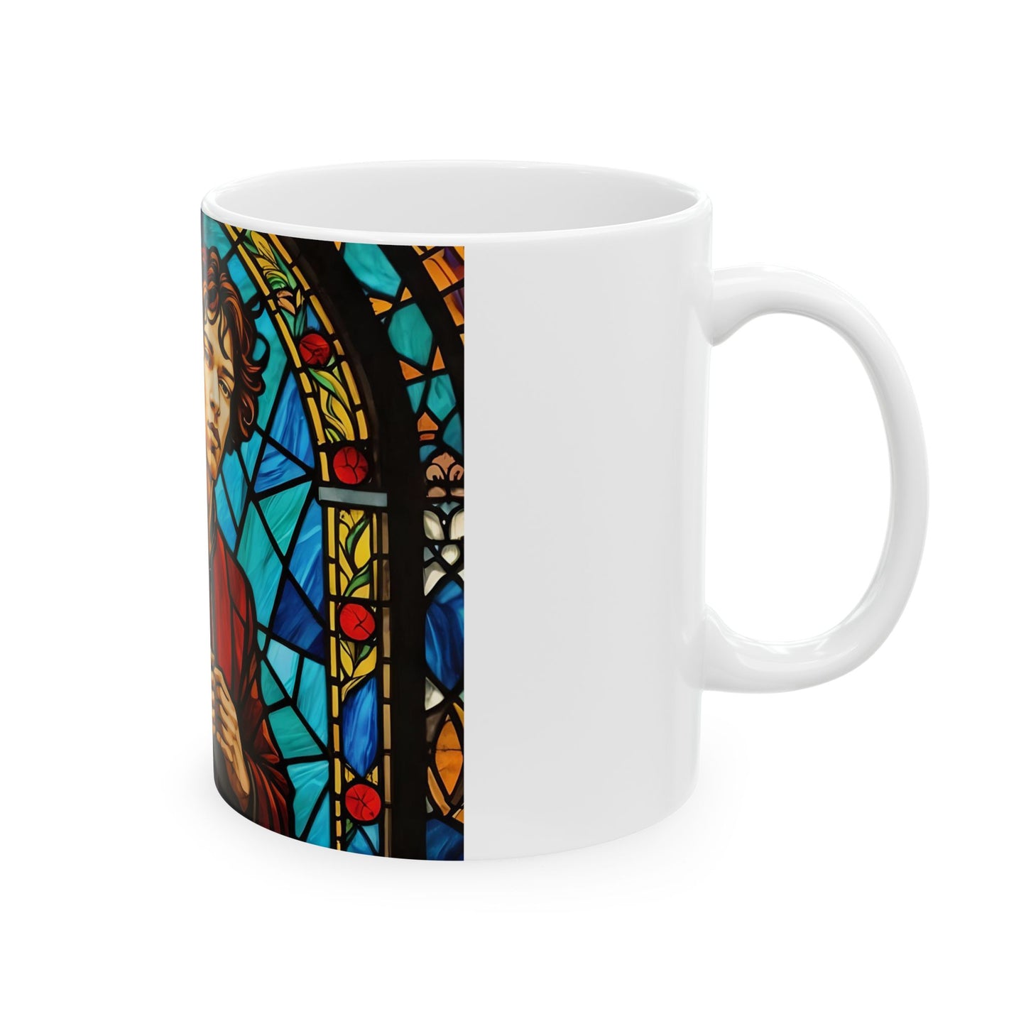 Stained Glass Character Mug, Artistic Coffee Cup, Unique Gift, Tea Mug, Halloween Decor, Cozy Home Drinkware