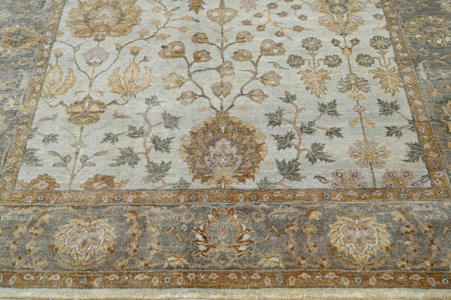 LoomBloom 6'1''x8'10" Gray Hand Knotted Traditional Oushak Wool Oriental Area Rug-4