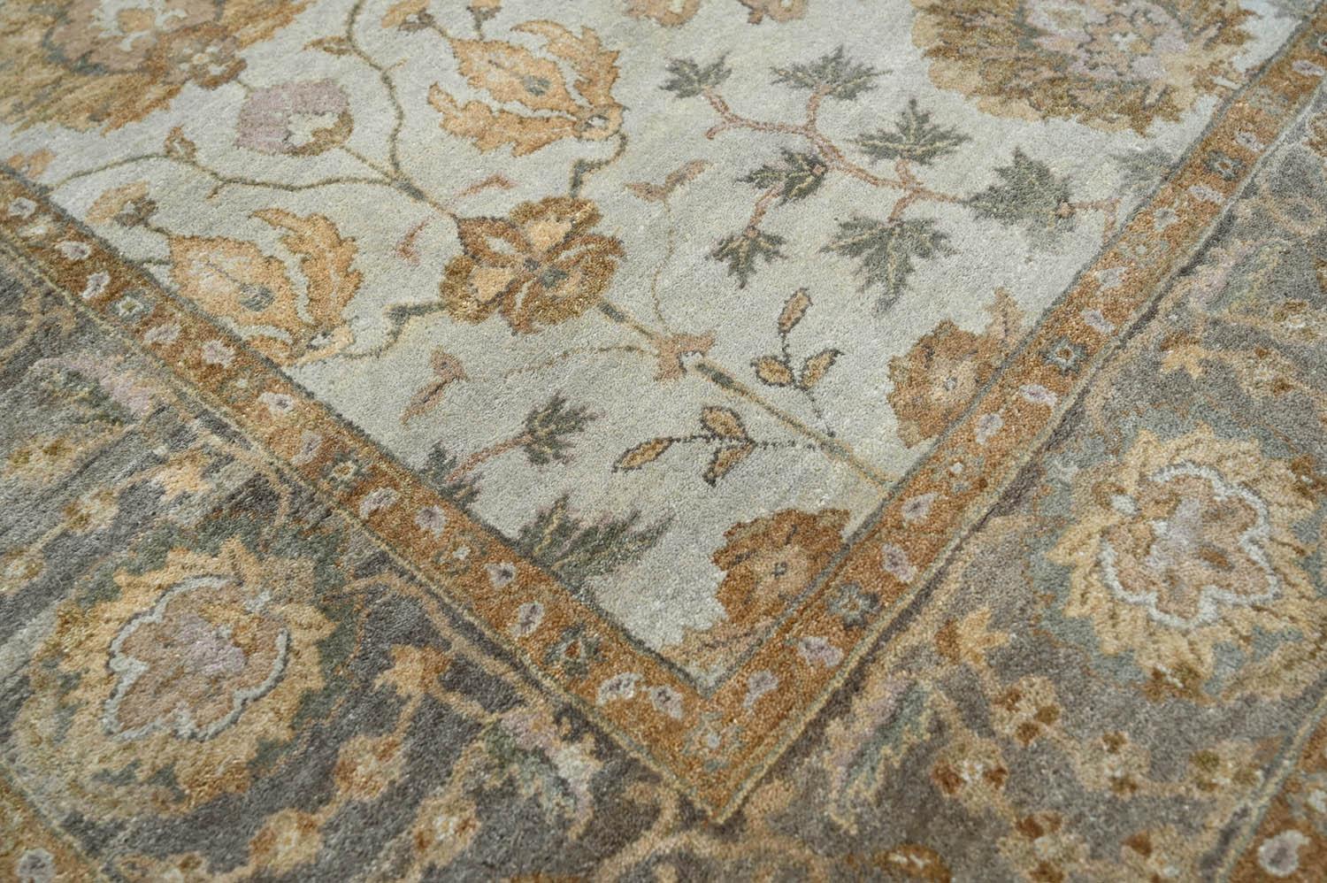 LoomBloom 6'1''x8'10" Gray Hand Knotted Traditional Oushak Wool Oriental Area Rug-3