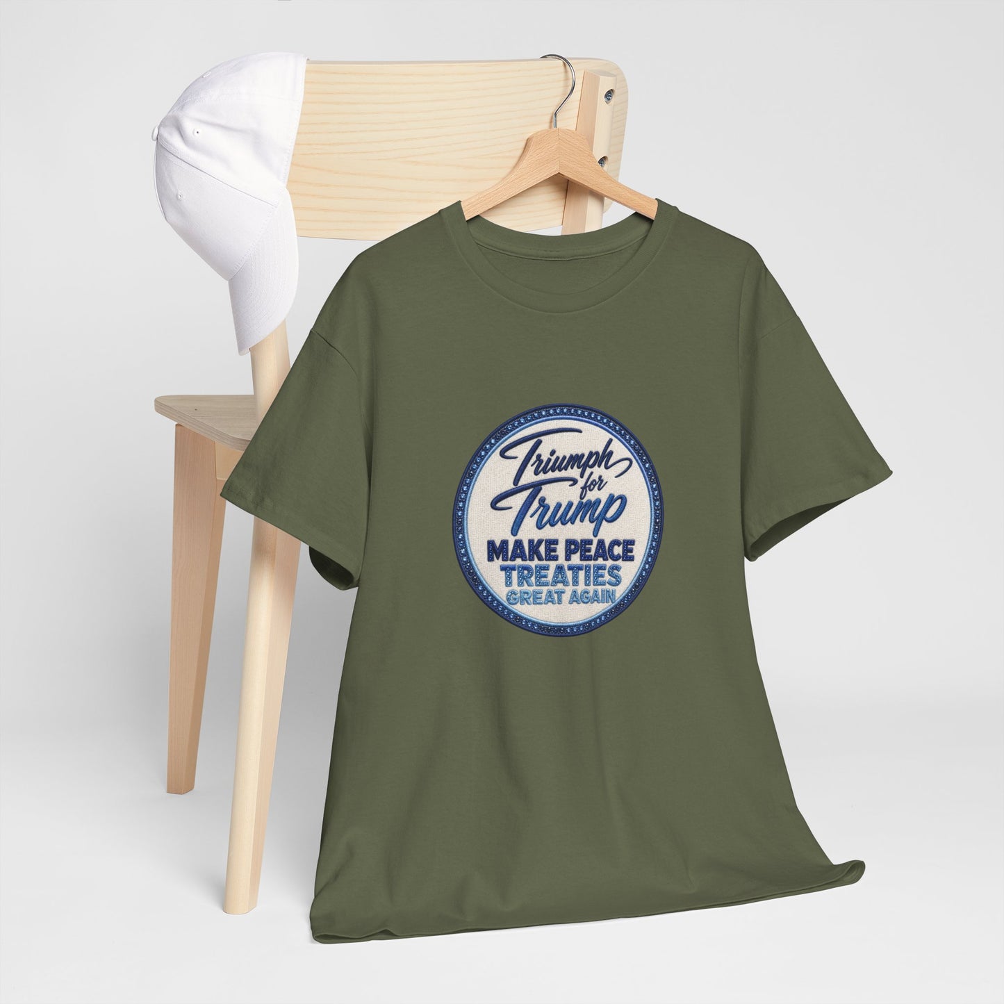 "Make Peace Treaties Great Again" Embroidery Badge Pattern T-Shirt - MADE TO ORDER ✨ CUSTOMIZABLE WITHIN REASON