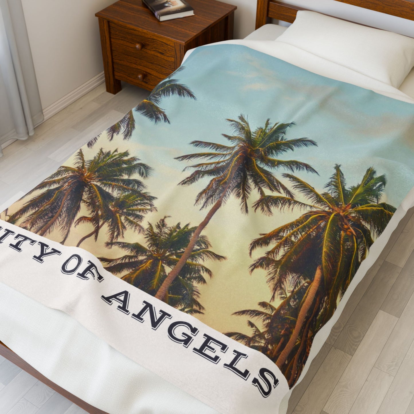 Cozy City of Angels Velveteen Plush Blanket, Soft Throw for Home, Beach Blanket, Travel Companion, Gift for Friends