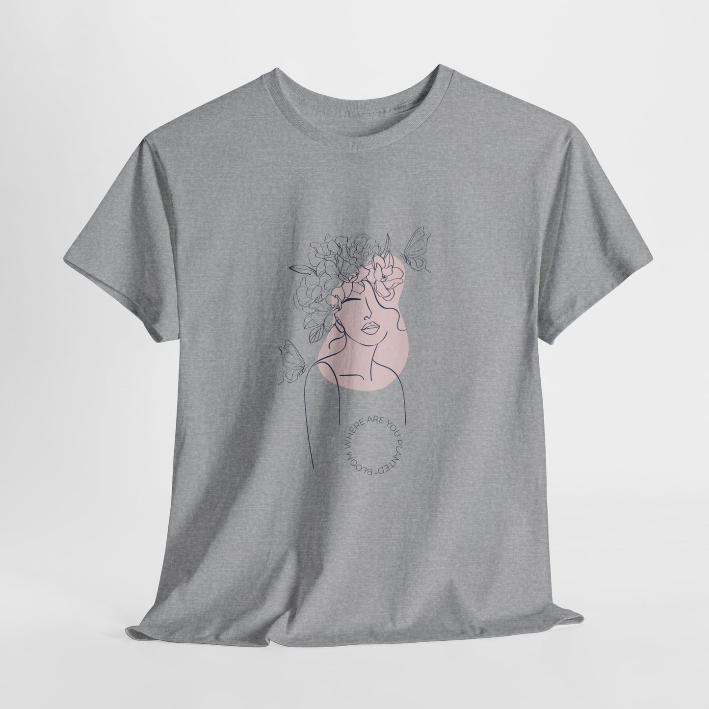 Bloom Where You Are Planted Chic Inspirational Quote Tee, Inspirational Cotton T-Shirt, Casual Graphic Tee, Vintage Style Unisex Shirt, Gift for Her
