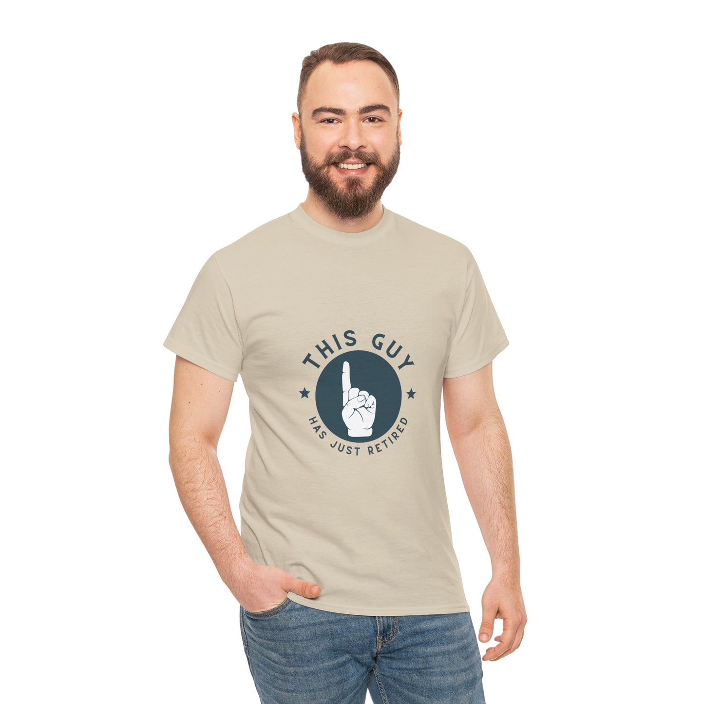 This Guy Has Just Retired Retirement Celebration Unisex Heavy Cotton Tee | Funny Gift for Retirees, Casual Wear, Retirement Party, Humor Shirt, Comfy Gift Idea