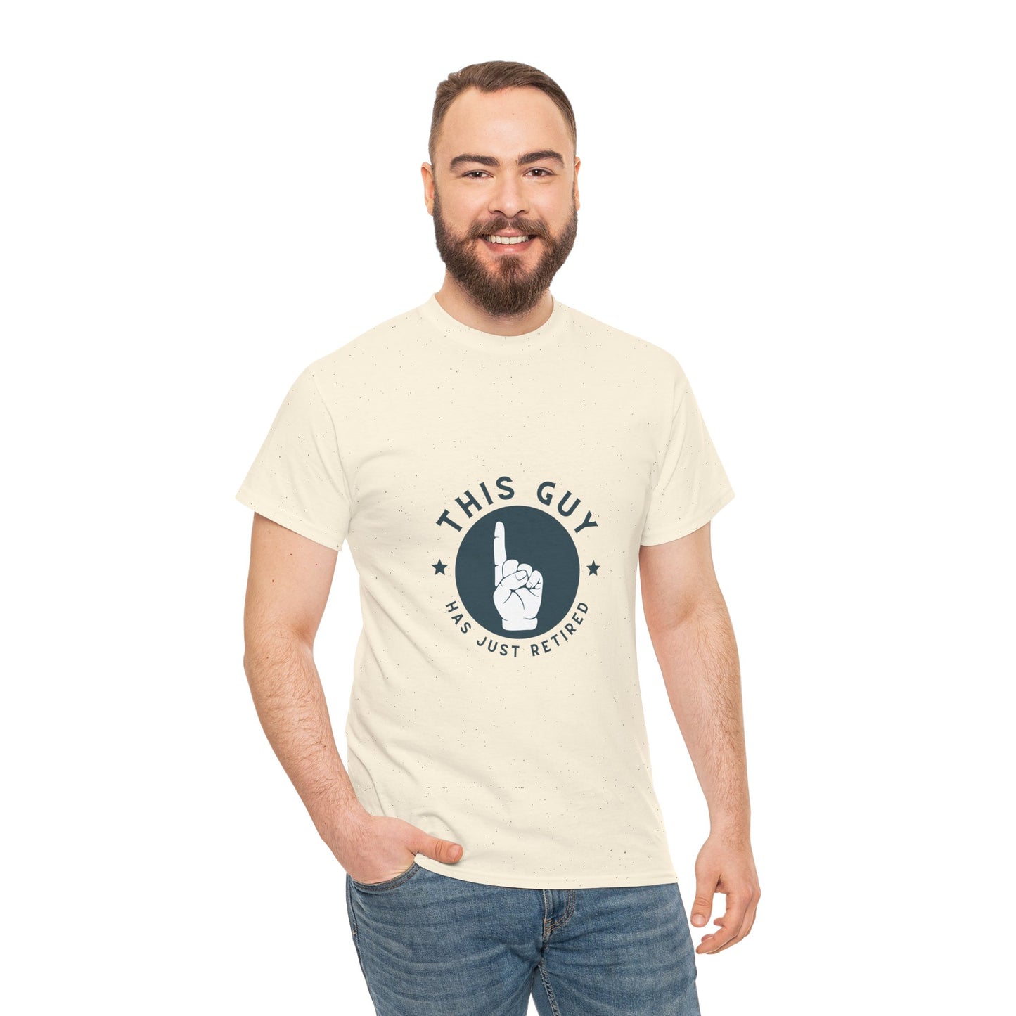 This Guy Has Just Retired Retirement Celebration Unisex Heavy Cotton Tee | Funny Gift for Retirees, Casual Wear, Retirement Party, Humor Shirt, Comfy Gift Idea