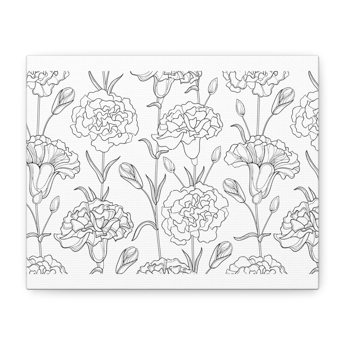 Floral Canvas Art, Stretched Wall Decor, Home Gift, Botanical Print, Modern Design, Matte Finish