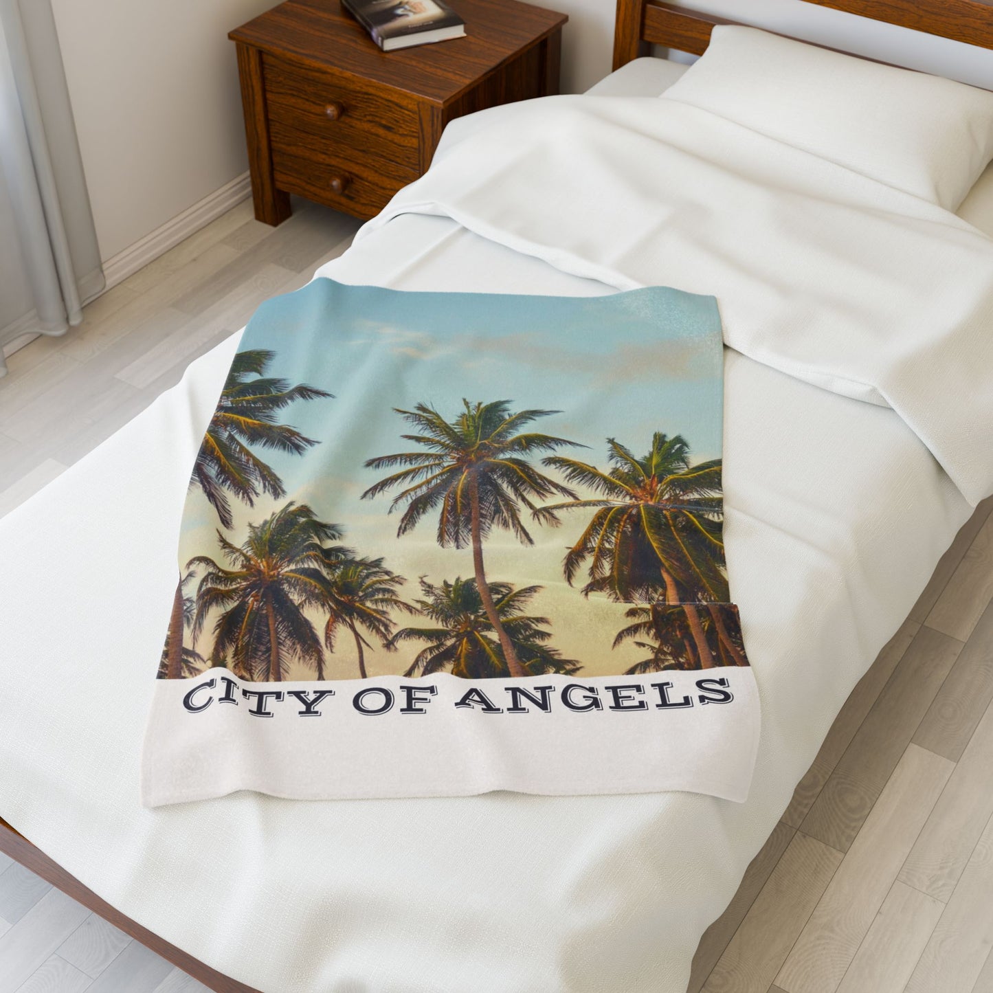 Cozy City of Angels Velveteen Plush Blanket, Soft Throw for Home, Beach Blanket, Travel Companion, Gift for Friends