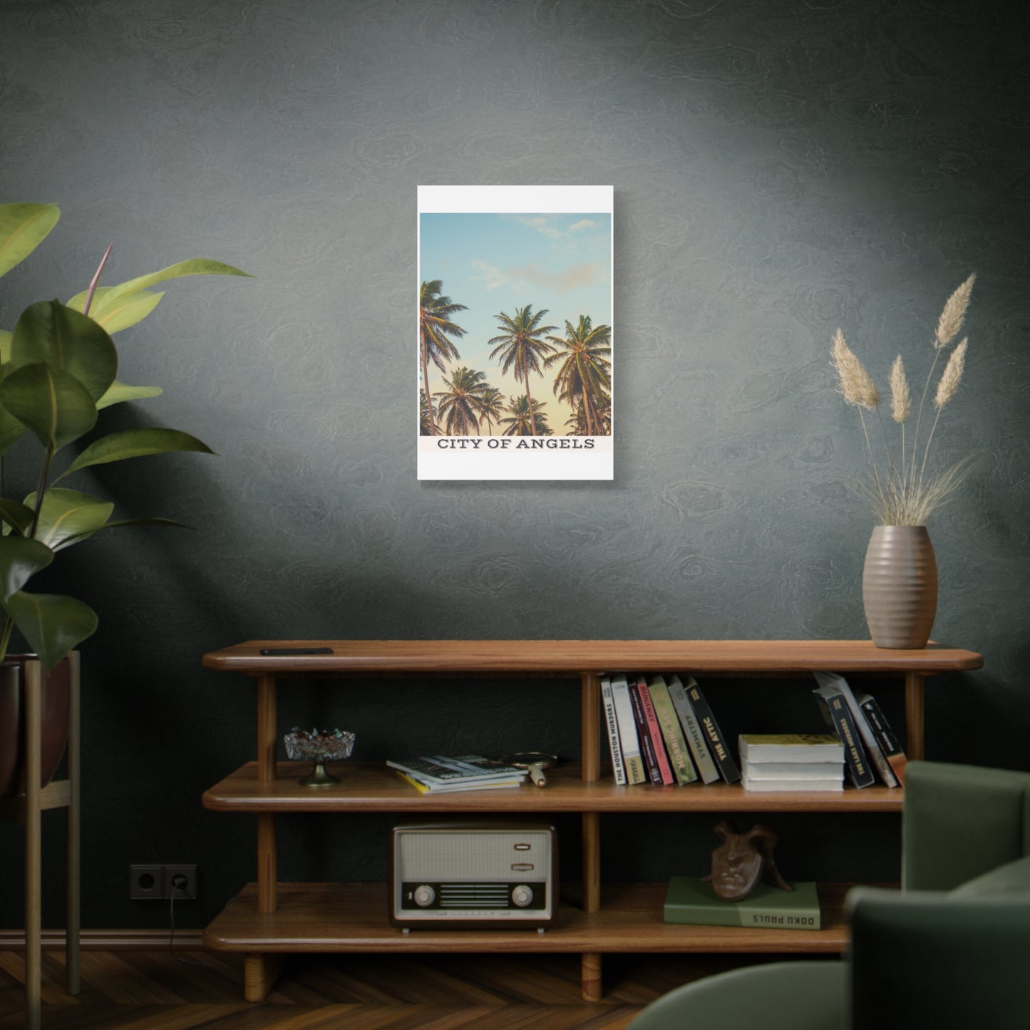 Tropical Palm Tree Canvas Print, City of Angeles Tropical Wall Art, Los Angeles Beach Decor, California Nature Photography, Home Decoration, Gift for Beach Lovers