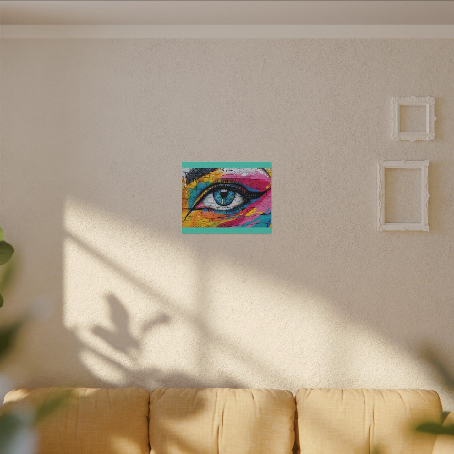Colorful Eye Street Art Matte Canvas Print