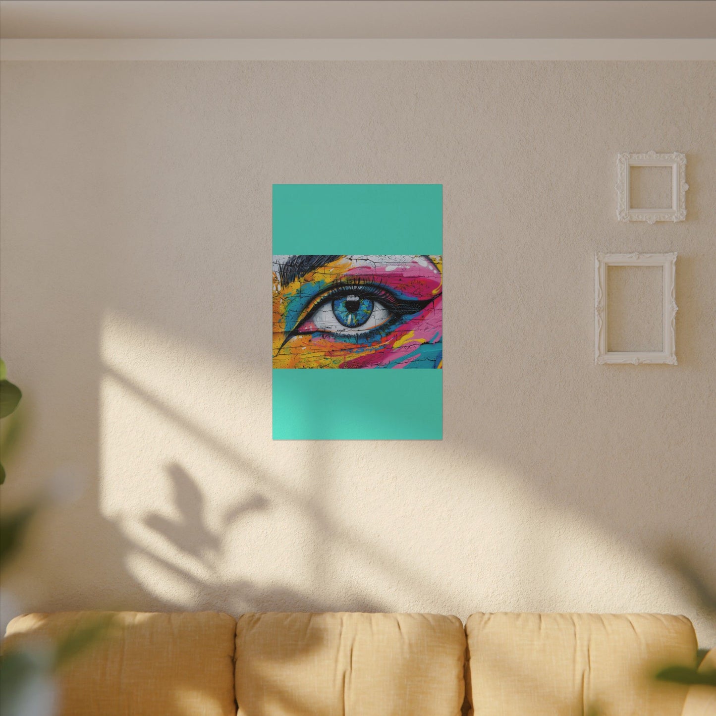 Colorful Eye Street Art Matte Canvas Print