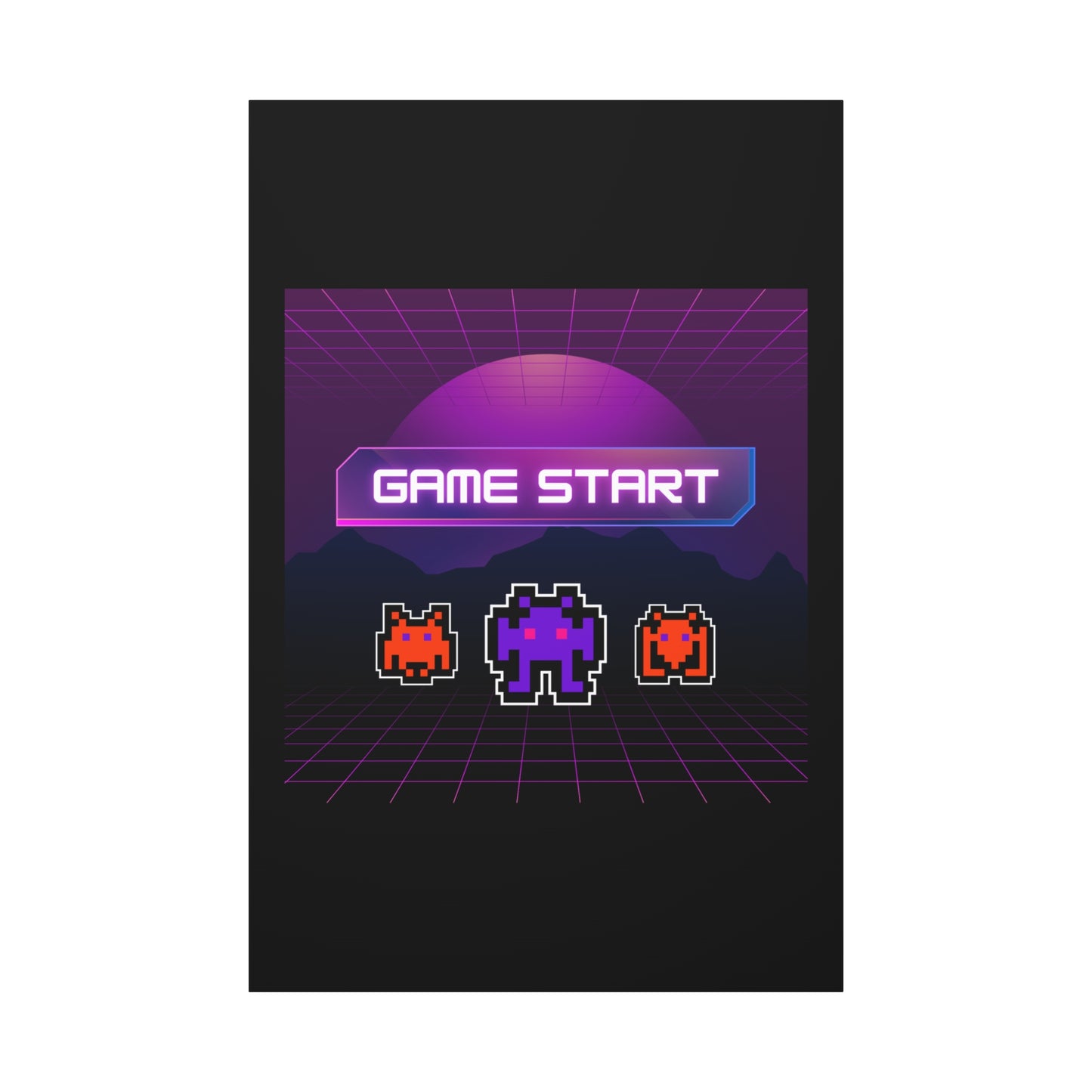 Retro Game Start Canvas Art Print | 80s Gaming Wall Decor, Gamer Gift, Pixel Art, Nostalgic Artwork, Home Decor