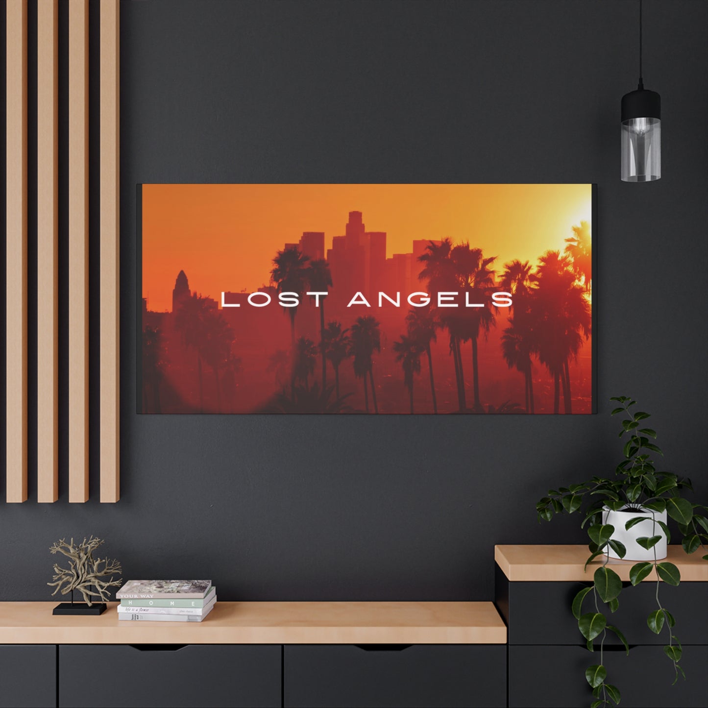 Lost Angels Wall Art Canvas | Sunset Cityscape Print, Home Decor, Gift for Art Lovers, Modern Living Room, California Vibe